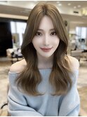 シースルーぱっつん前髪シャギーレイヤーロング韓国ヘア