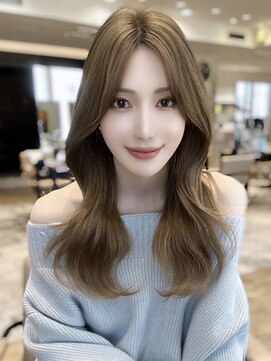 エインアンリー 明治神宮前(AIN.ANLY.) ワンカールレイヤーカット美髪バング薄め前髪小顔カット