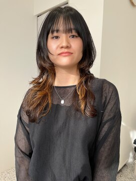 オン キャナルシティ博多前店(on) 【晴音】ロングウルフパーマ/艶デザインカラー/20代/博多