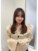 大人美人艶カラーこっくりブラウン透明感レイヤーロング