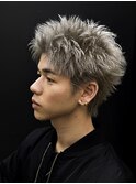 スパイキーショートブリーチダブルカラーメンズカットカラー眉毛