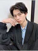 外国人風ハイライト センターパート アップバングt1213