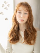 カバーヘア ブリス 北浦和(COVER HAIR bliss)&nbsp;ゆるふわ巻き/韓国巻き/オン眉ロング/オレンジベージュ/20代e