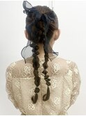 《shii../氏家》#結婚式お呼ばれ#タイト#ヘアセット#編み込み