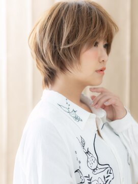 カバーヘア ブリス 戸田公園西口店(COVER HAIR bliss) ミルクブラウンハイライトマッシュショートX戸田公園20代30代