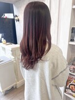 キャアリー(Caary)&nbsp;福山市Caaryナチュラル髪質改善ストレートレッド暖色カラー