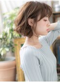 ★グレーベージュゆるふわAラインボブパーマ20代30代40代★10