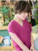 くすみカラー前下がり小顔ナチュラルマッシュh330代40代50代