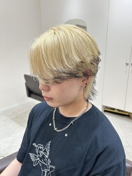 ユウル 横浜(juhl.) センターパート/エンドカラー/ブロンド/ケアブリーチ/ハイトーン