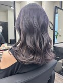 レイヤー デザインカラー ブリーチダブルカラーラベンダーグレー