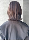 ◯ぱっつん前髪流し前髪鎖骨ミディアムボブ耳かけボブパーマ小顔