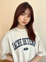 アペロ 柏(Apero)&nbsp;ワインレッド/ブリーチ無しダブルカラー/韓国ヘア/柏美容室