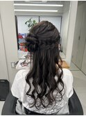 編み込みハーフアップお団子【清板】