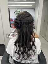 編み込みハーフアップお団子【清板】