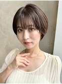 『岩田莉奈』地毛風縮毛矯正美髪髪質改善ショートボブ　新宿
