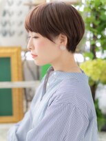 カバーヘア ブリス 川口(COVER HAIR bliss) ピンクブラウン艶カラー前下がりマッシュボブA1川口30代40代