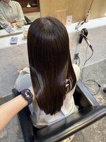 チャプター 問屋町(chapter) 透明感ケアカラーオリーブブラウン顔まわりカット艶髪韓国ヘア