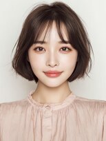 アンサ 小倉店(ANSA)&nbsp;小顔見せ◎ 透け感前髪のナチュラル丸みボブ