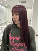 ニュウ(niw)&nbsp;金沢高発色カラー/ブリーチなしRED/姫カット