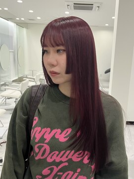 ニュウ(niw) 金沢高発色カラー/ブリーチなしRED/姫カット