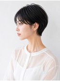 大人ハンサムショート/黒髪ベリーショート/小顔カット/前髪あり