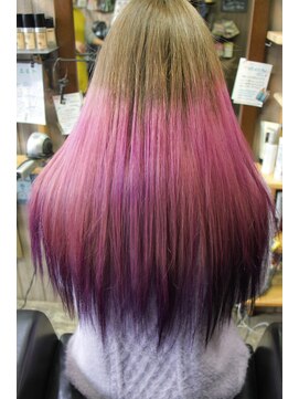 オーバーキャプテンネイキッド(OVER CAPTAIN NAKED) ピンクラベンダー☆３色グラデーション