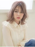 《Agu hair》シースルーバングでふんわり色っぽミディ