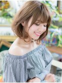 ★クリアカラー♪くせ毛風無造作カール大人ボブ20代30代40代★7