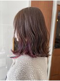 ナチュラルで可愛いインナーカラー