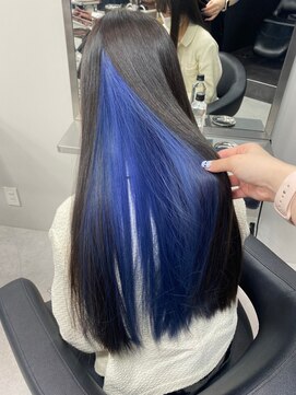 ベレーザシェルト(Beleza scelto) 4487ニュアンスカラーブルーグレージュ黒髪インナーカラーロング