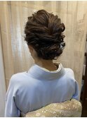 和装ヘアセット　訪問着　着付　卒業式ヘア　入学式ヘア