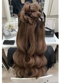 お団子ハーフアップ