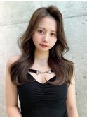 韓国風/顔周り/小顔レイヤーカット/黒髪地毛風カラー/博多