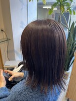 ハナサカヤヘアーサロン(hanasakaya hair salon) 切りっぱなしボブ×グレイッシュカラー