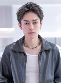 アッシュブラックマッシュパーマ刈り上げツーブロック