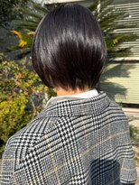 ナカオコアフュール(NAKAO COIFFURE)&nbsp;黒髪ショートボブ　レイヤー　30代40代　丸みショートボブ