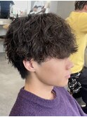 渋谷メンズマッシュウルフカットシャドウパーマ緩め波巻きパーマ