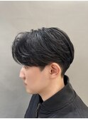 メンズセンターパートニュアンスパーマメンズパーマ