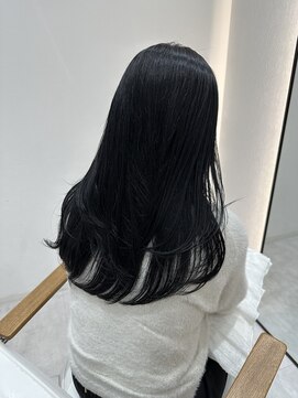 ジーナ 博多筑紫口(Zina) ワンカールレイヤー×地毛風 艶髪ブルーブラック！【福田れん】