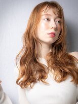 カバーヘア イヴ 戸頭店(COVER HAIR EVE)&nbsp;透明感カラーコーラルオレンジフェミニンロングz戸頭20代30代