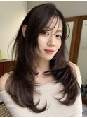 韓国風レイヤーカット髪質改善ダブルカラーハッシュカット