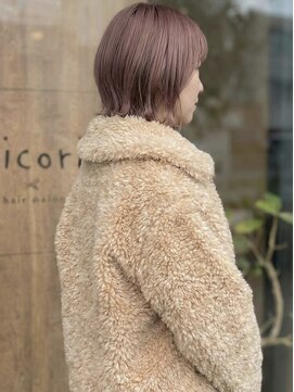 ニコリヘアワークス(nicori hair works) ボブ×ハイライト×ピンクベージュ3