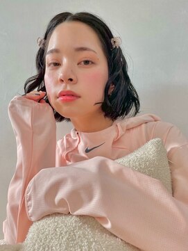  fit stand 千葉/ショートボブ/カット/パーマ/ダブルカラー/トリートメント/縮毛矯正 イメチェン/ピンクベージュ/アンブレラカラー[千葉]