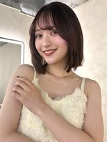サンドレオ 新宿店(sand Leo) 顔周りカット/縮毛矯正/ダークブラウン/コーラルピンク