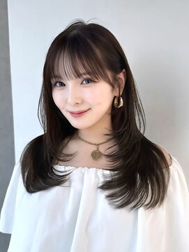 カシュカシュ 表参道(cache cache) 薄め前髪顔まわりレイヤーカットシースルー前髪ハッシュカット