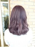 ラベンダーアッシュ×ハイライト×ライトピンク