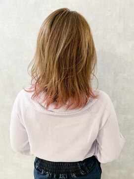 イール(iIIL) 【iIIL hair lounge】裾カラーピンク　ラフカール