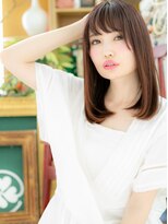 カバーヘア ブリス 志木南口駅前店(COVER HAIR bliss)&nbsp;アッシュピンク斜めバング小顔エアストレートa志木20代30代40代