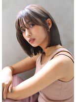 ブラン 栄(Blanc)&nbsp;【Blanc】アッシュオリーブ＿＿ロングボブ