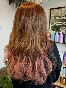 ヘアーサロン プアメリア(Puamelia) 暖色グラデーション波ウェーブロング20代30代明るめブラウン